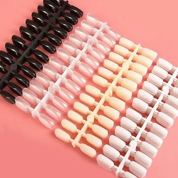 

240Tips/set Nail Tips Round Nail Flat Polish gel display Nail Display False Acrylic Tips 4Color Gel Practice Display Card Board