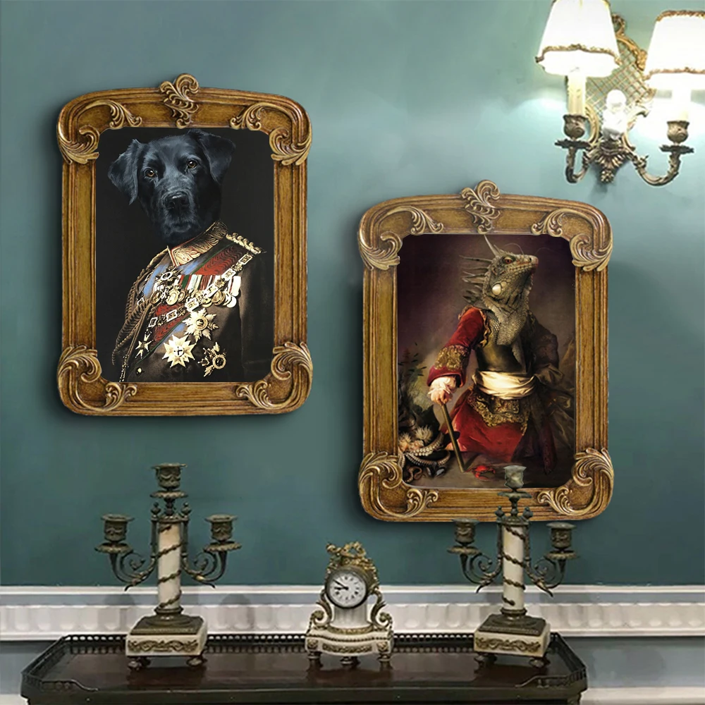Vintage-Poster-Wall-Art-Dog-Retro-Nostalgia-Gentleman-Oil-Painting-Animal-Print-Canvas-Picture-Living-Room