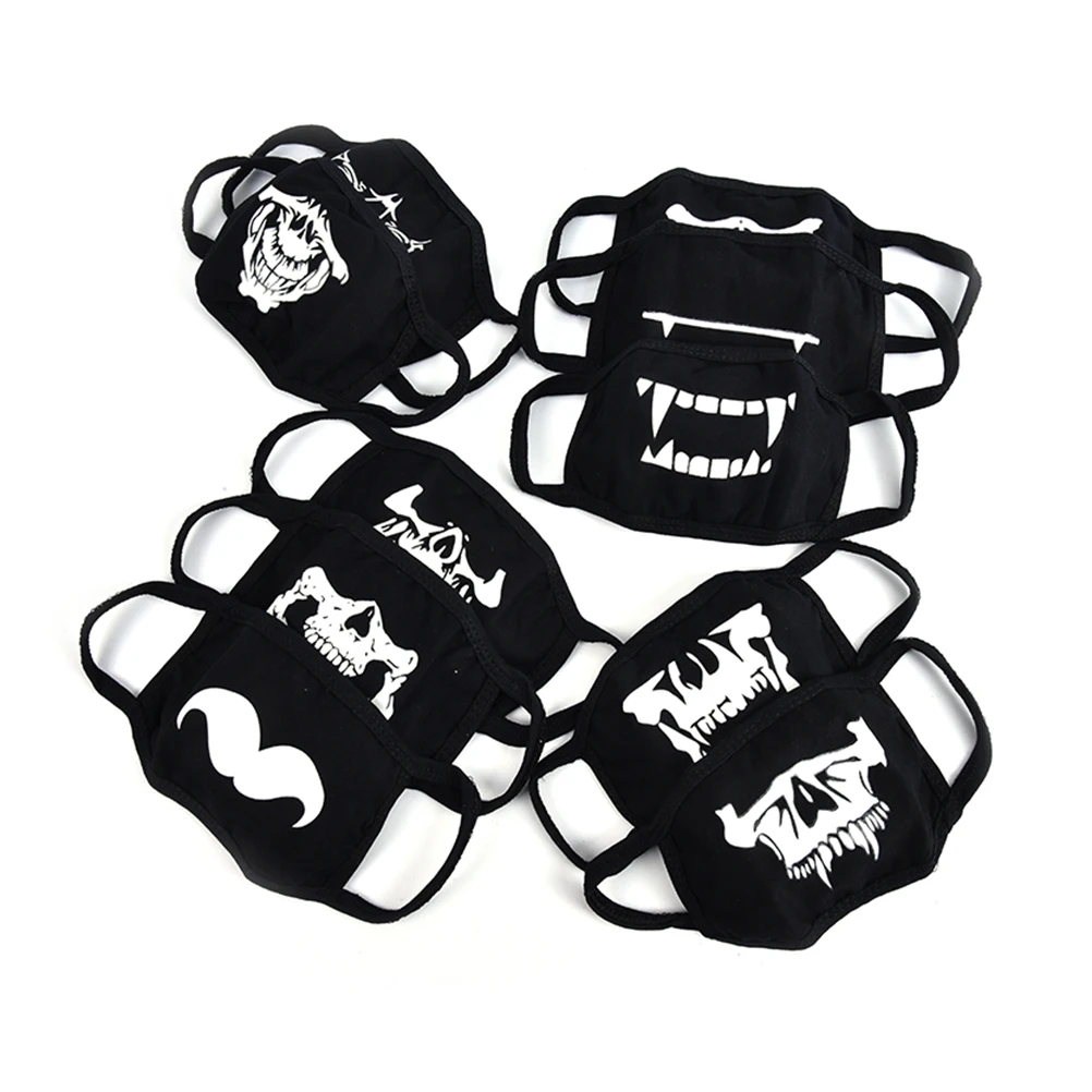 1PCS Unisex Luminous Black Mouth Mask Creative Light Dust Keep Warm Cool Mask Noctilucent Anti Dust