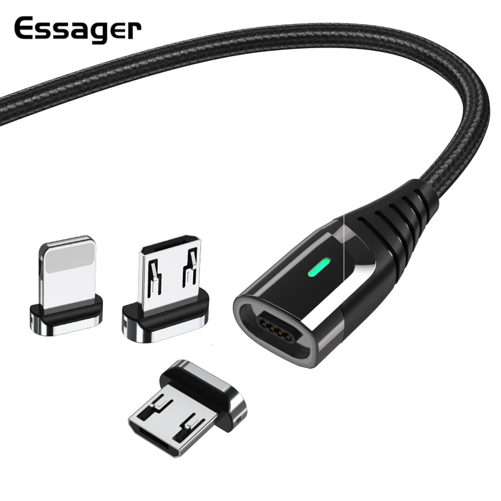 Essager магнитное зарядное устройство Micro USB кабель для iPhone Samsung Быстрая зарядка