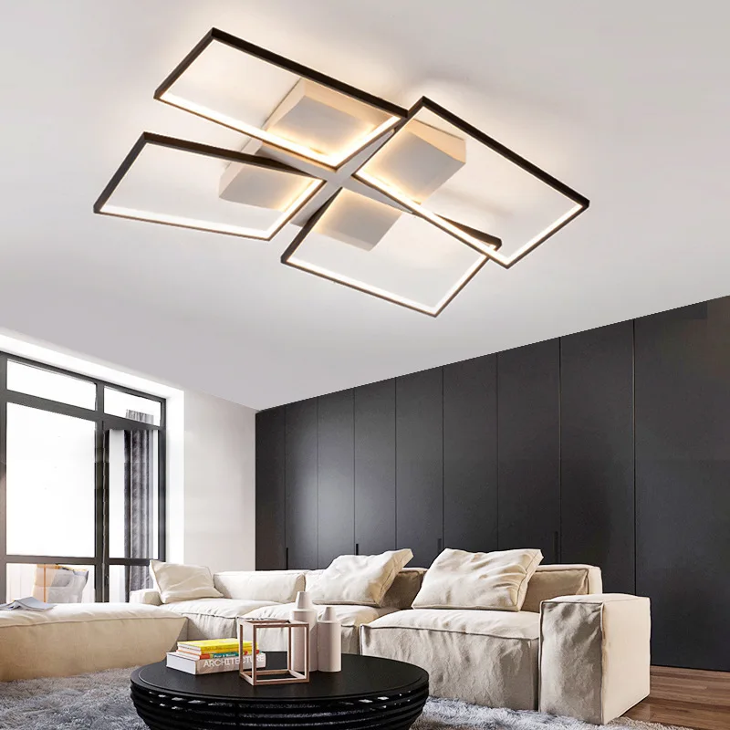 

New Style Living Room Lamp Modern Minimalist Atmosphere Led Ceiling Lamp Creative Personality Headlight Square Hotel Lobby Lamp