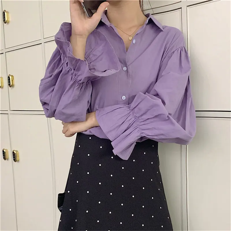 

Alien Kitty Sweet Chic Fresh Petal Sleeves Elegant Loose 2019 Summer All Match Women High Quality Retro Streetwear Casual Shirt