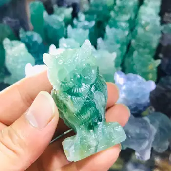 

2 inch Natural Blue Crystal Stone carvings Crystal Animal Rabbit Statue for Decor