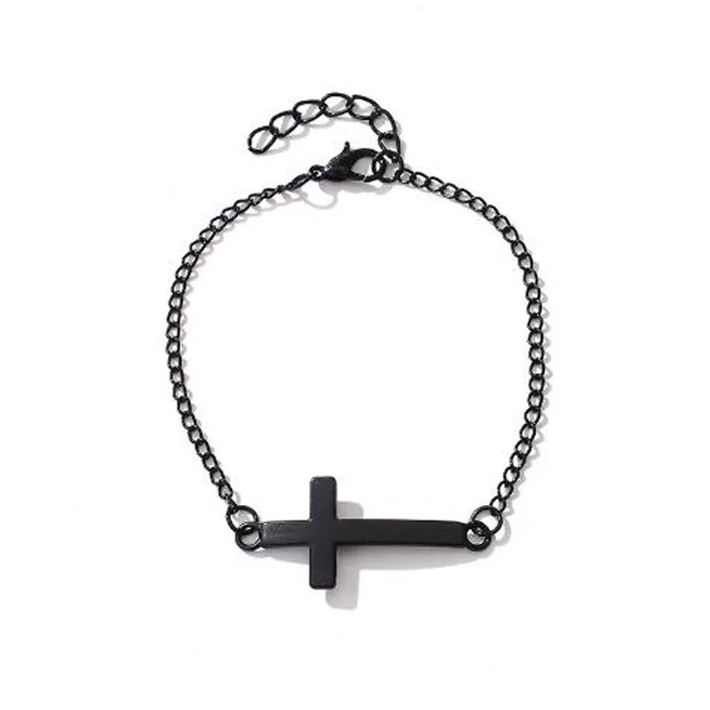 Крест Подвески регулируемый браслет 2019 простая металлическая браслеты для