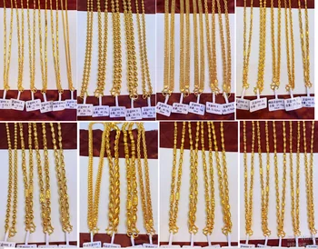 شراءHX 24K عقد ذهب نقي حقيقي AU 999 سلسلة ذهبية صلبة لامعة بسيطة الراقي العصرية الكلاسيكية غرامة مجوهرات رائجة البيع جديد 2020