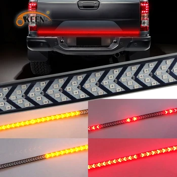 

OKEEN 60inch Triple Row LED Running light bar Pickup Tailgate Strip 5 function Reverse Turn Signal Running for SUV RV Truck IP68