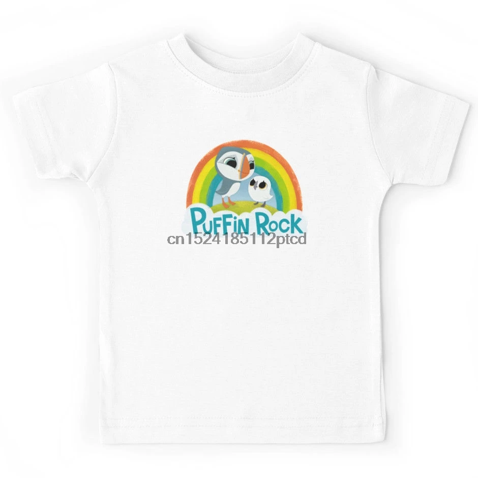 Новая футболка Puffin Rock с логотипом для детей и молодежи | Мужская одежда