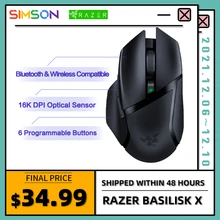 Razer Basilisk X bezprzewodowa mysz do gier HyperSpeed Bluetooth i bezprzewodowy czujnik optyczny 16K DPI 6 programowalne przyciski czarny