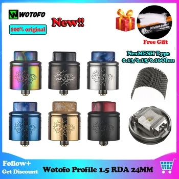 

Wotofo Profile 1.5 RDA Tank 24mm Single Mesh Coil fit NexMESH 0.13/0.15/0.16Ohm 510 Thread Vape Atomizer Tank VS Profile RDA