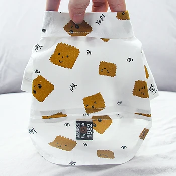 

Cat T-shirt Cute Puppy Cat Vests Cartoon Striped Cute Pet Clothing Summer Vests Shirt for Mini Small Puppy Pet Products OO50BX