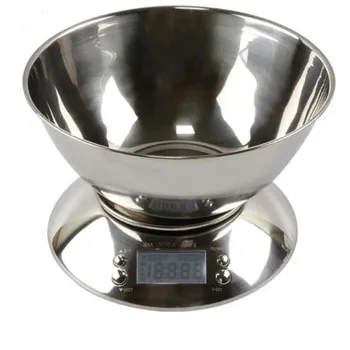

Simple Digital Kitchen Scale High Precision 5kg Food Scale Removable Bowl Temperate Alarm Clock Stainless Steel Libra LB52314
