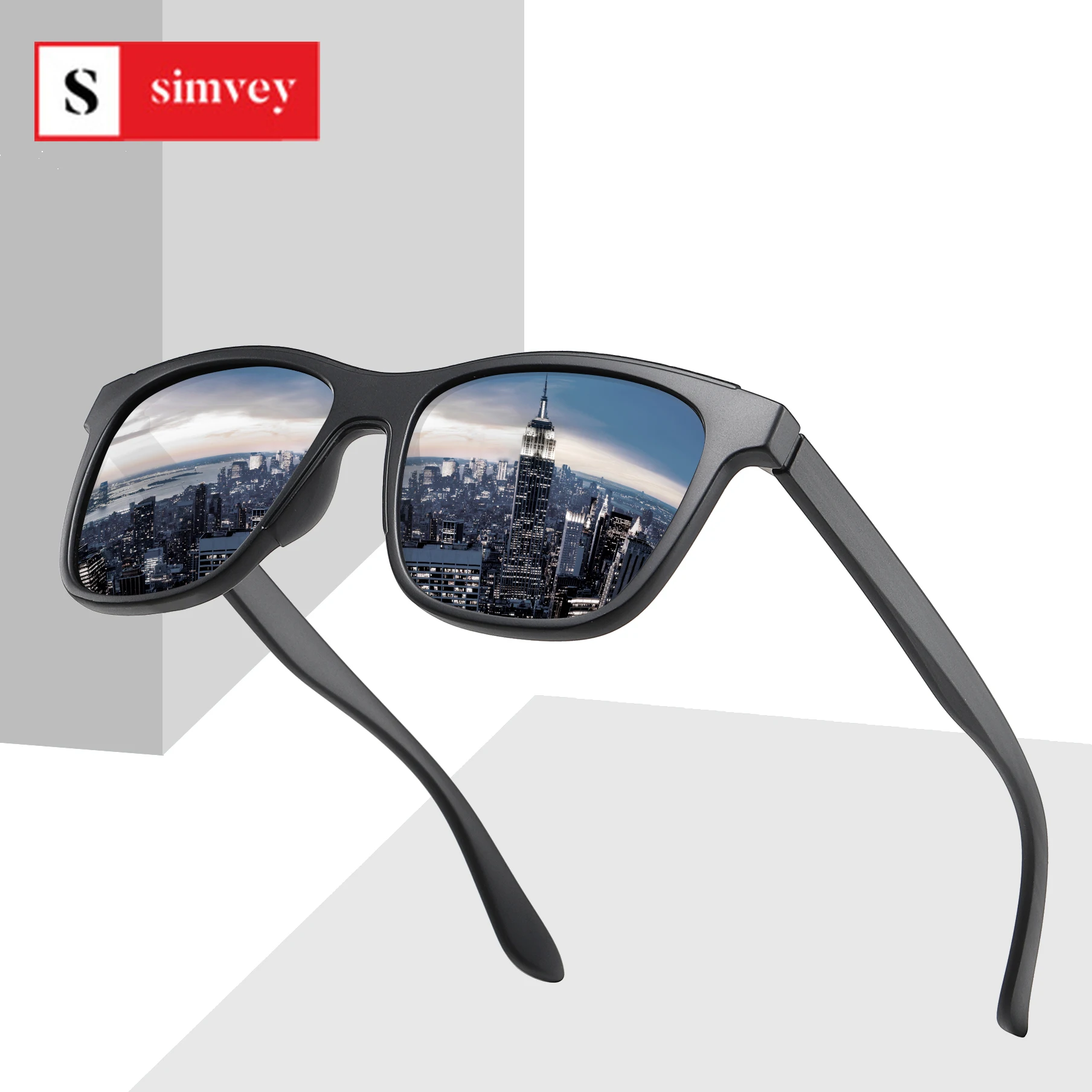 

Simvey Fashion Polarized Sunglasses for Women Men Driving Sunglasses Fishing Eyewear Rectangular Ultra Light TR90 Sun Glasses