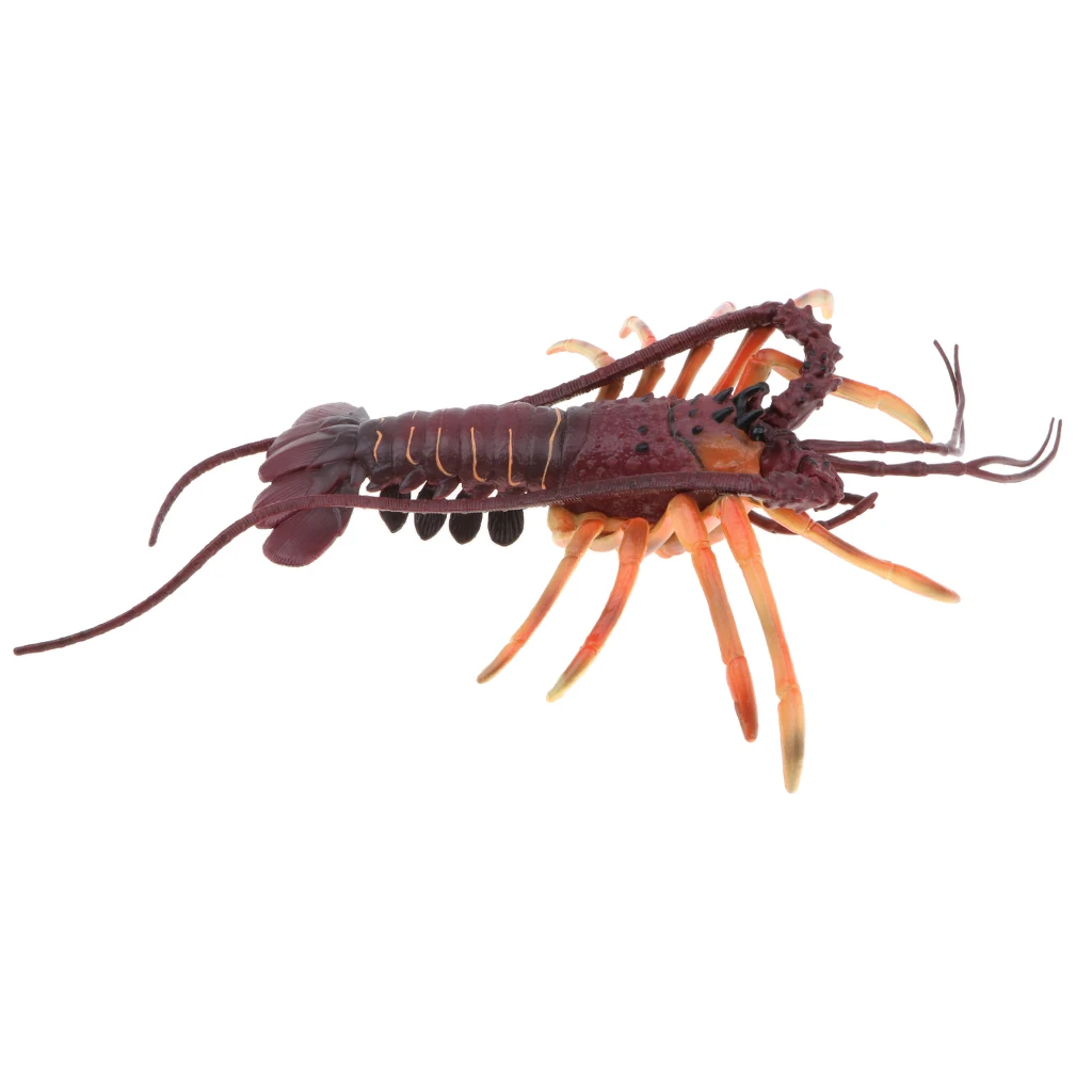 Plastic 15 Inch Spiny Lobster Ocean Creature Animal Model Figurine, Kids Teaching Toy Collectible