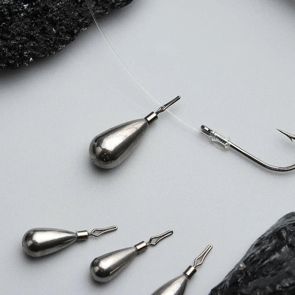 1PC Tungsten Sinkers 09g-14g Additional Weights Sinkers Hook Connector Tear  Drop Shot Weights Casting For Bass Fishing Tackle