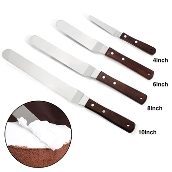 

4/6/8/10 inch Stainless Steel Cake Spatula Butter Cream Icing Frosting Knife Smoother Kitchen Pastry Cake Decoration Tools