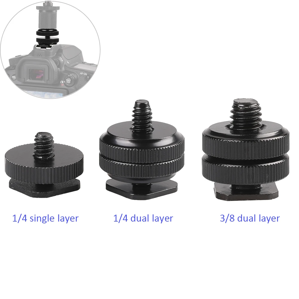 Аксессуары для камеры 1/4 ''Однослойная вспышка Холодный башмак Горячий башмак крепление для камеры DSLR Canon/Nikon/sony/Minolta/Yongnuo