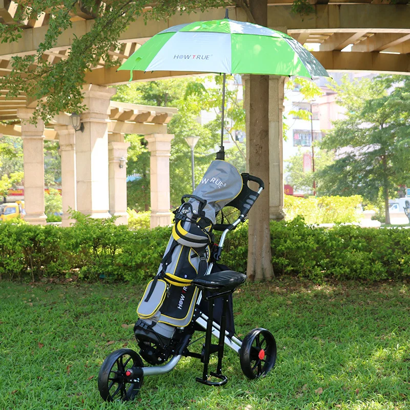 The New Golf Cart Three-Wheeled Cart with Brake Seat Umbrella Stand Cup Holder qiu bao che Wheel