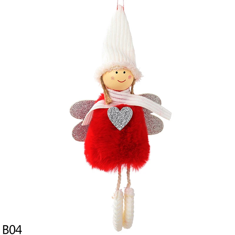 1 шт. 20 см милый ангел кукла девочка кулон Рождественская елка украшения для дома Рождественская елка украшения Рождественский подарок для детей день рождения - Цвет: B04