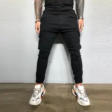 Спортивные брюки мужские на молнии чистые комбинезоны различных цветов повседневные карманные спортивные рабочие повседневные брюки уличные прямые брюки с эластичной резинкой на талии