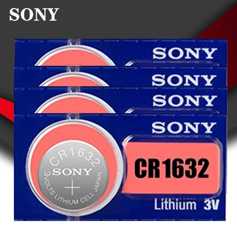 4 шт. Sony оригинальный 100% CR1632 кнопочный Аккумулятор для часов автомобильный пульт