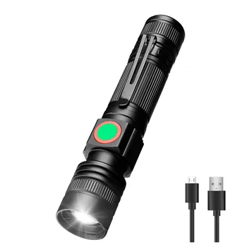 

T6 LED USB Rechargeable Zoomable Flashlight Torch Super Bright Lamp Light For 18650 Battery Adjustable waterproof Flashlights