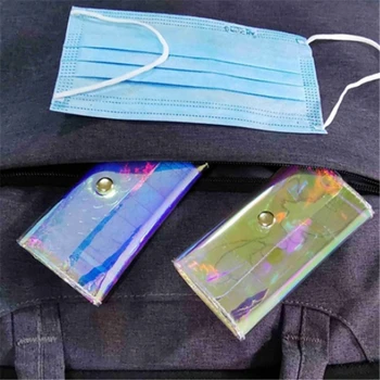

Dustproof Mask Folder Container Disposable Mouth Masks Safe Pollution Free Case Face Mask Temporary Storage Box Clip Bag 1PC