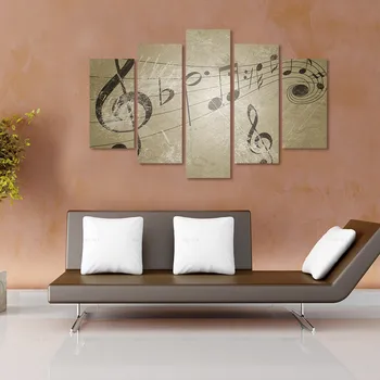 

Drop Shipping Canvas Painting Musical Notes Scratches 5 Piece HD Posters and Prints for Living Room Home Decor Wall Art Pictures