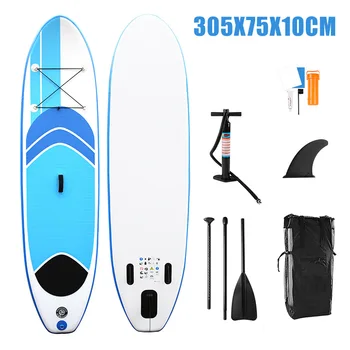 

305x75x10cm Inflatable Stand Up Paddle Board Boat PVC Sup-Board Surfboard Kayak Surf Board Set With Waterproof Bag Surfing Board