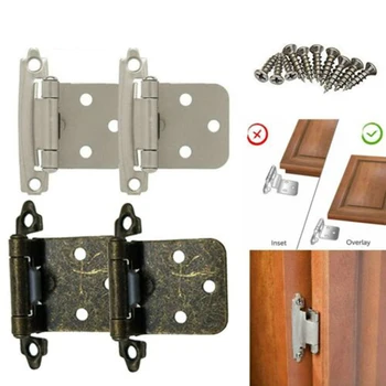 

2PCS Self Closing Cupboard Cabinet Kitchen Door Hinges with Screws Kit L9