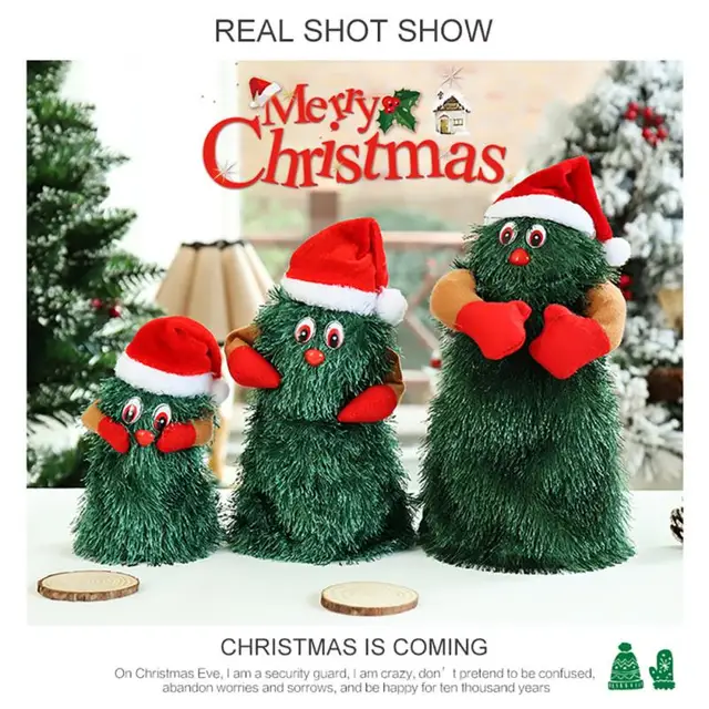 1 Pc Plush Toy Electric Singing Dancing Christmas Tree Toys Christmas Doll Merry Christmas Decorations Electric Toy For Children 1