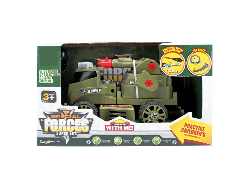 

Children Assembled Building Blocks Military Rocket Laucher Freight Truck Model Toy Disassembly Educational Military Series Toy C