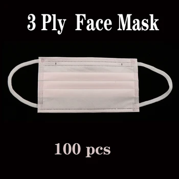 

In stock 100 Pieces 3 Ply Disposable Face Masks Anti Haze Respirator Pink mouth mask muffle Bacteria Proof Flu Face Masks