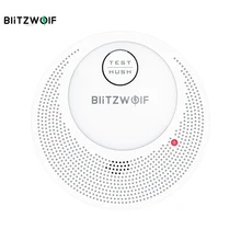 BlitzWolf-Detector de humo independiente para BW-OS1, Sensor de alarma antiincendios recargable, sistema de seguridad inteligente para el hogar, Sensor de alarma