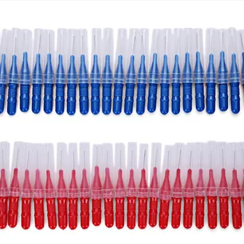 

50Pcs/Set Soft Brushed Toothpick Adults Interdental Brush Clean Between Teeth Dental Floss Pick Push-pull Cleaning Dental Brushe
