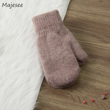

Gloves Women Winter Plush Warm Soft High Quality Solid Simple All-match Korean Style Student Womens Harajuku Glove Chic Fashion