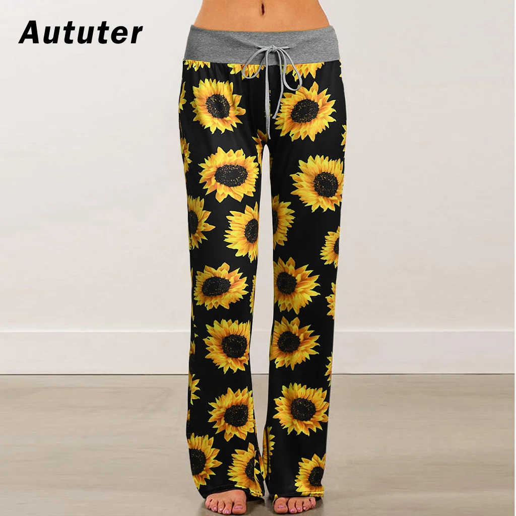 Sunflower Print Joggers Women's Pants Female Sports Pants For Women ...