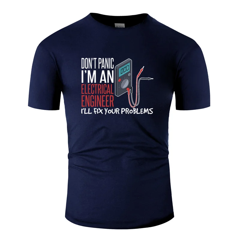 Men-Navy Blue Футболка с принтом Humor Electric engineer для мужчин, нормальная Мужская футболка унисекс с круглым вырезом, европейский размер, S-5xl хип-хоп - Цвет: Men-Navy Blue