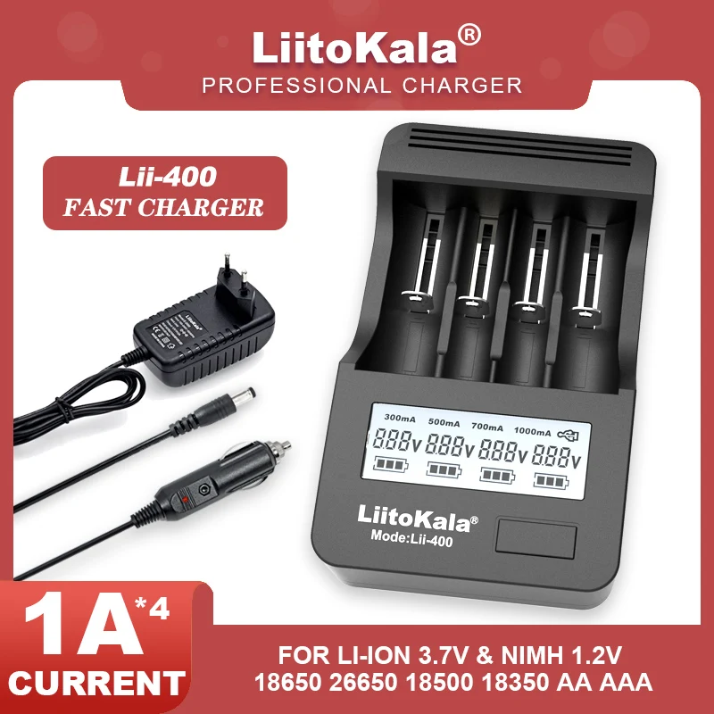 Зарядное устройство Liitokala для аккумуляторов AA/AAA 3 7/1 2/18650/26650/16340/14500 с ЖК-дисплеем и