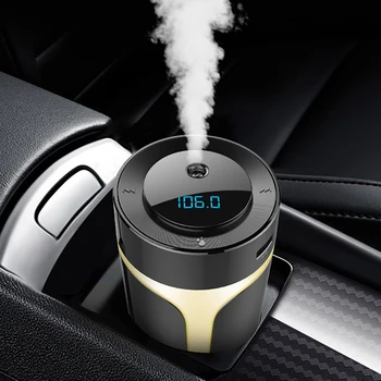 

Car Charger Bluetooth Wireless Hands-free MP3 Player FM Transmitter QC3.0 Fast Charge Air Purification Aromatherapy Humidifier