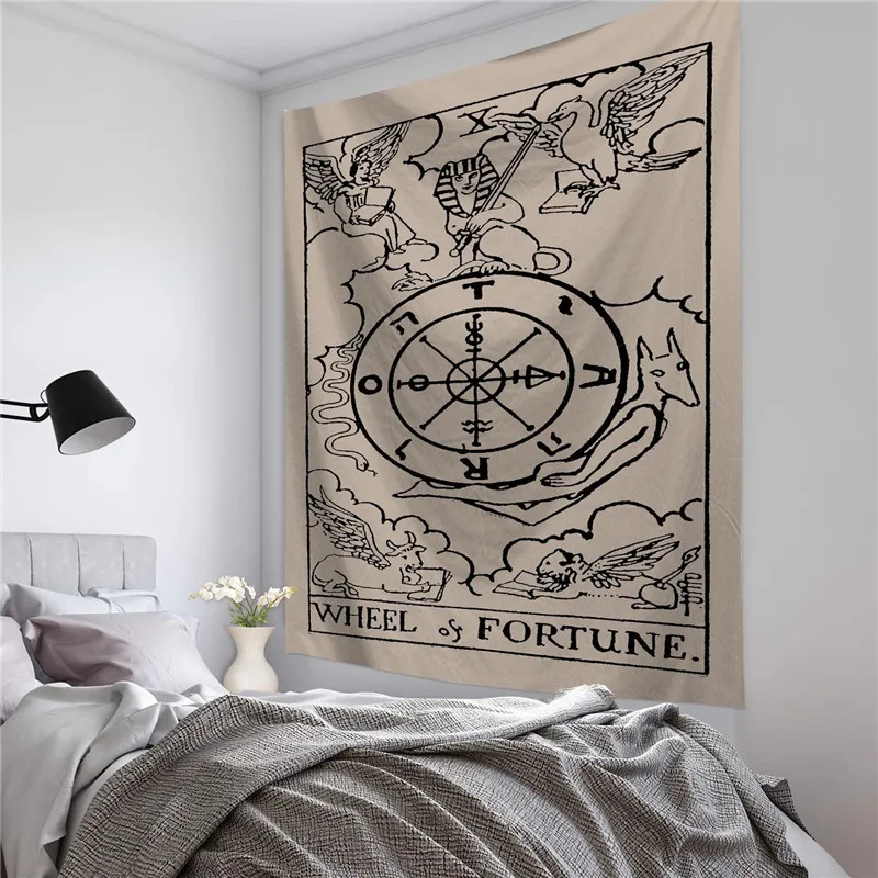 

Psychedelic Tarot Tapestry Wall Hanging Fabrics Indian Boho Beach Towel Yoga Mat Table Cloth Home Decorate Hippie Bedspread