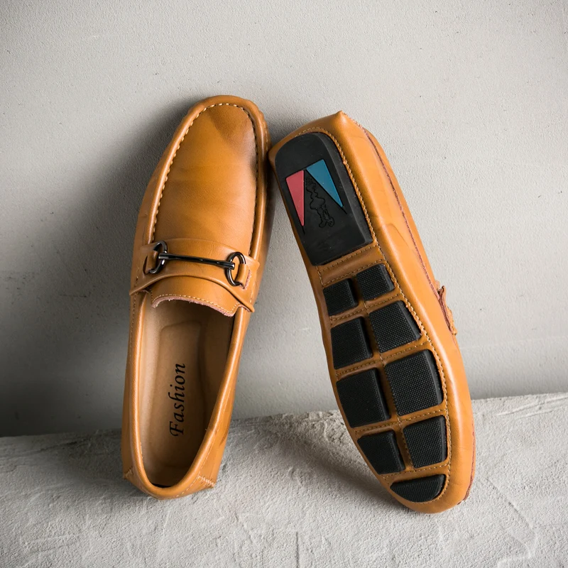 Penny Loafers Men Casual Shoes Breathable Slip-on Footwear Fashion Male Moccasins Comfortable Flats Men's Driving Shoes Brown