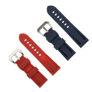 

2 Pieces Waterproof Rubber Watchband Stainless Buckle 24mm Replace Band