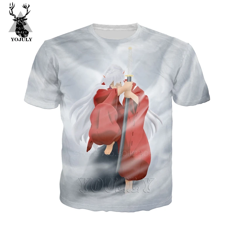 11 Inuyasha футболка Sesshoumaru off white мужское Объёмный рисунок(3D-принт) футболки с аниме рисунком модная одежда в стиле «хип-хоп» с о-образным вырезом с коротким рукавом Уличная Топы A496 - Цвет: 11
