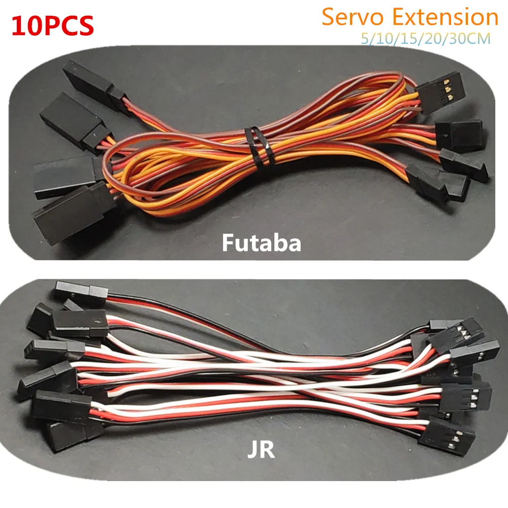 

10pcs 5cm/10cm/15cm/20cm/30cm 26AWG Male to Male JR Futaba Plug Servo Extension Lead Flight control Wiring Cable