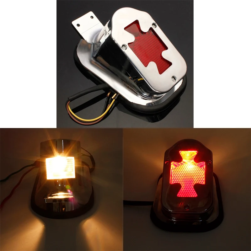 

For Yamaha VStar 400 650 1100 1300 Virago Xv 250 535 75 Motorcycle Tail Light Cross Flame License Plate Light Bracket Integrated