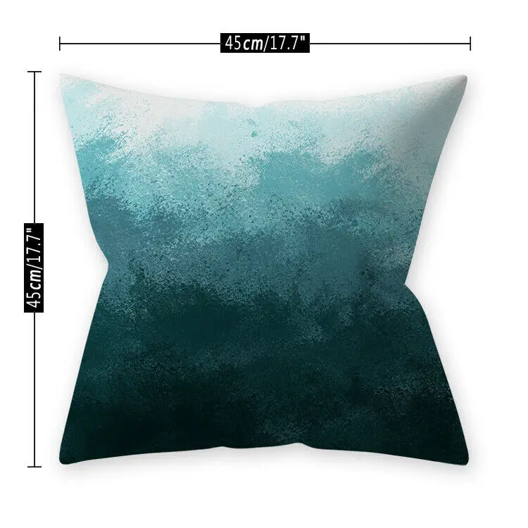 New Blue Teal Print Green Leaves Polyester Pillow Case Waist Soft Pillowcase Throw for living Sleep 45*45cm