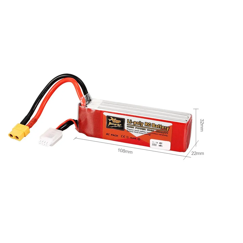 Аккумулятор ZOP Power 11 1 В 2200 мАч 45C 3S 3S1P Lipo Разъем XT60 перезаряжаемый для