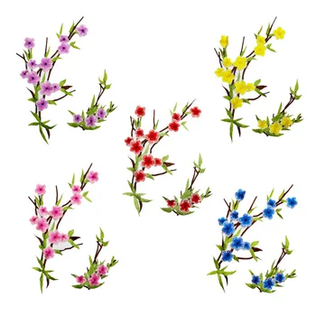 

Water Soluble Plum Applique Embroidery Clothes Patches Fabric Stickers Sew-On Cheongsam Patch Craft Sewing Repair Accessories