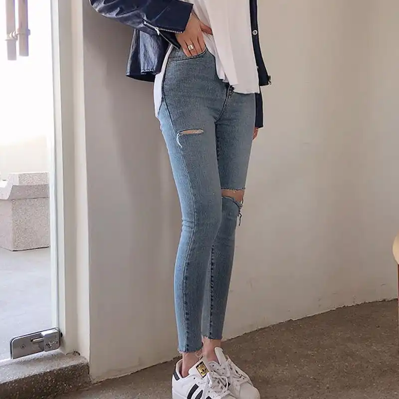 simple ripped jeans