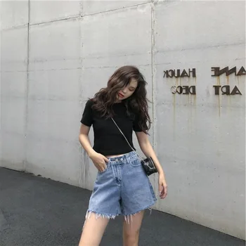 

YZY Short Sleeve Shirt Women's Spring and Summer New Style Versatile Short Solid Color